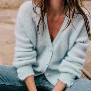 Sezane | Sweaters | Sezane Mia Cardigan In Sky Blue | Poshmark